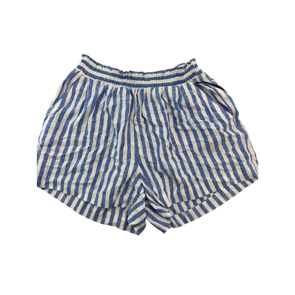 Ava & Viv Women's Blue Striped High-Rise Linen Pull-On Shorts - Size 1X - NWT